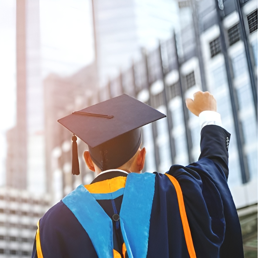 Graduate celebrating success